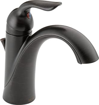 Delta Faucet Lahara Bronze 浴室蛇口 シングルホールバスルーム蛇口 シングルハンドル ダイヤモンドシール技術 メタル排水アセンブリ ベネチア