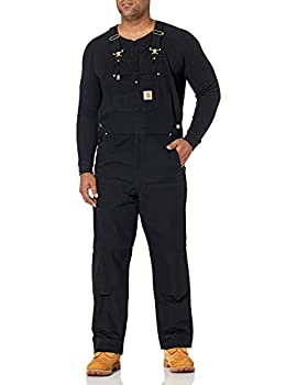 【中古】【輸入品・未使用】カーハート Carhartt メンズ リラックスフィット ダックビブ オーバーオール ブラック 46 x 32