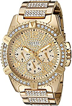 【中古】【輸入品・未使用】GUESS Men's U0799G2 Sporty Gold-Tone Stainless Steel Watch with Multi-..