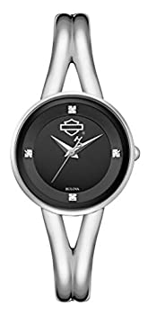 【中古】【輸入品・未使用】ハーレーダビッドソン レディース 4つのダイヤモンド ハーフバングル ブレスレットウォッチ - シルバー 76P102【メーカー名】Bulova【メーカー型番】76P102【ブランド名】Harley-Davidso...