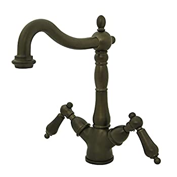 【中古】【輸入品・未使用】Kingston Brass KS1495AL Two Handle Vessel Sink Faucet with Optional Cover Plate