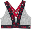 【中古】【輸入品・未使用】Fila レディース ロゴ コットン クロスバック スポーツブラ US サイズ: Large カラー: ブラック