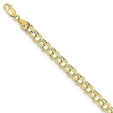 【中古】【輸入品・未使用】14K イエローゴールド ダブルリンク チャームブレスレット 7インチ 女性用ギフト 7 inches