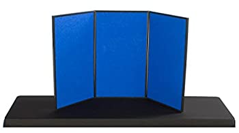 Displays2go 3-Panel Table Presentation Board%カンマ% 54 x 30 Inches%カンマ% Blue Velcro Fabric and White (3PV5430BLU) by Displays2go