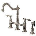 【中古】【輸入品・未使用】Kingston Brass KS1278ALBS Heritage 8-Inch Kitchen Faucet with Brass Sprayer%カンマ% Satin Nickel by Kingston Brass [並行輸入品]