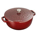 【中古】【輸入品・未使用】Staub 鋳鉄 3.75クォート エッセンシャル フレンチオーブン ユリの蓋付き グレナディン