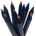 【中古】【輸入品 未使用】ブラック木製Rainbow Colored Pencils 書き込みで7色(Brilliantバンドルの12 )