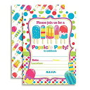 【中古】【輸入品・未使用】Popsicle Birthday Party Invitations set of 10 Fill In Cards Including Envelopes