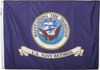 šۡ͢ʡ̤ѡAnnin Flagmakers 977524 3 ft. X 4 ft. Nyl-Glo U.S. Navy Retired Flag