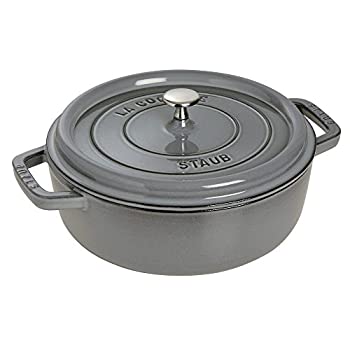 【中古】【輸入品・未使用】Staub シャローラウンドココット 28cm グラファイトグレー 1112818　並行輸入品