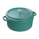 【中古】【輸入品・未使用】Staub 鋳鉄 5.5クォート ラウンドココット ターコイズ