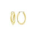 【中古】【輸入品・未使用】14K イエローゴールド Pol オーバルフープ ファインジュエリー 女性へのギフトに