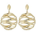 【中古】【輸入品・未使用】Kooljewelry 14K イエローゴールド カットアウト サークル スワール ドロップ イヤリング