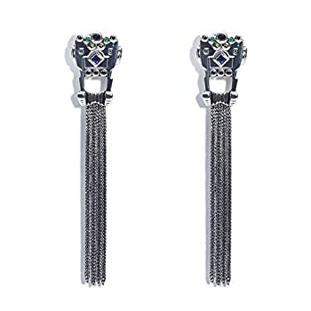 【中古】【輸入品・未使用】MEZMIC1829】 925 スターリング シルバー クラウン イヤリング 長さ 3.38インチ X 幅 0.71インチ