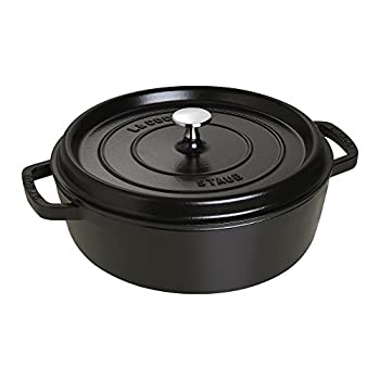 【中古】【輸入品・未使用】Staub シャローラウンドココット 28cm ブラック 1112825　並行輸入品