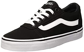 【中古】【輸入品・未使用】Vans レディース ロートップスニーカー%カンマ% ブラックキャンバスブラックホワイト187%カンマ% 2.5 M UK