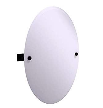 【中古】【輸入品・未使用】Allied真鍮Montero Contemporary Frameless Oval Tilt Beveled壁ミラー ブラック MT-91-BKM 1(3)