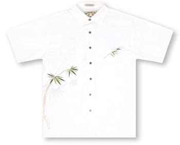 【中古】【輸入品 未使用】Bamboo Cay竹 オフホワイトハワイアンシャツ US サイズ: XL