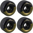 【中古】【輸入品・未使用】Blood Orange スモーク ブラック/ゴールド ロングボード スケートボードホイール - 66mm 84a (4個セット)