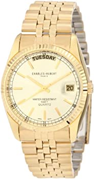 【中古】【輸入品・未使用】Charles-Hubert- Paris Mens Gold-Plated Quartz Watch #3400-OY