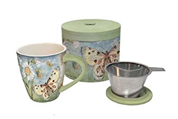 【中古】【輸入品・未使用】Lang Butterfly Daisy Tea Infuser Mug