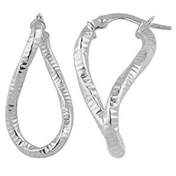 【中古】【輸入品・未使用】Kooljewelry 14Kホワイトゴールド ツイストオーバルフープピアス 【中古】【輸入品・未使用】Kooljewelry 14Kホワイトゴールド ツイストオーバルフープピアス