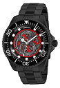 【中古】【輸入品 未使用】Invicta Men 039 s Pro Diver Black Steel Bracelet Case Automatic Red Dial Analog Watch 26492