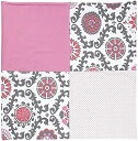 【中古】【輸入品・未使用】New Arrivals Ragamuffin In Pink Crib Blanket-Hot Pink & Gray by New...