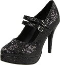 【中古】【輸入品・未使用】Black Glitter Jane Shoes ブラックグリッタージェーン大人用シューズ♪ハロウィン♪クリスマス♪7