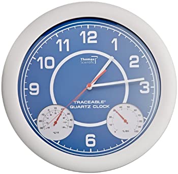 Thomas 1071 Traceable Clock with Thermometer and Humidity%カンマ% 12-1/2 Diameter%カンマ% 10 to 130 degree F%カンマ% -20 to 55 degree C by Thoma