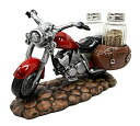 【中古】【輸入品・未使用】Atlantic Collectibles古いレトロレッドChopperオートバイバイク装飾ガラス塩コショウ入れホルダー樹脂フィギュア...