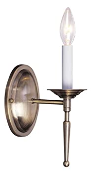 【中古】【輸入品・未使用】Livex Lighting 5121-01 Williamsburg 1ライト 壁取り付け用燭台 アンティーク真鍮
