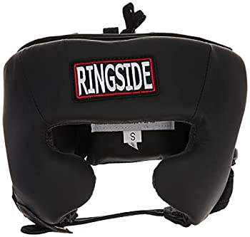 【中古】【輸入品 未使用】(Large カンマ Black) - Ringside Competition Boxing Muay Thai MMA Sparring Head Protection Headgear with Cheeks