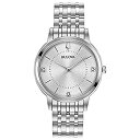 【中古】【輸入品・未使用】Bulova レディースダイヤモンドクォーツウォッチ ステンレススチールストラップ シルバー 14 (モデル:96P183)(2)