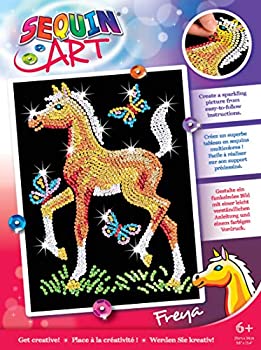 【中古】【輸入品・未使用】KSG Arts and Crafts Junior Sequin Art 0905 Foal Picture Kit