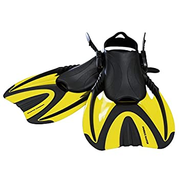 【中古】【輸入品・未使用】(Medium) - Snorkel Master Adult Yellow Swimming Snorkelling Fins