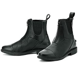 【中古】【輸入品・未使用】(34%カンマ% Black) - Ovation Energy Zip Front Paddock Boot