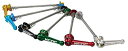 【中古】【輸入品・未使用】KCNC 自転車 軽量 ハブパーツ スキュワー ロード チタンシャフト 前後セット レッド F100XR130MM 524752