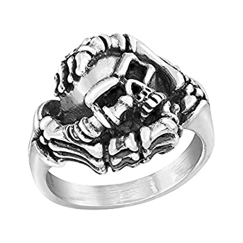 【中古】【輸入品・未使用】AeraVida Eeireスケルトンハンドグリップスカル。925スターリングシルバー..