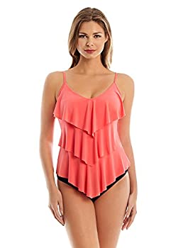 【中古】【輸入品・未使用】MagicsuitレディースMagicソリッドRita Tiered Ruffle Tankini Top カラー: レッド