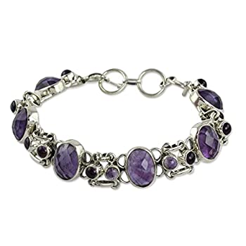 【中古】【輸入品・未使用】NOVICA アメジストブレスレット スターリングシルバー製ジュエリーで手作り ロイヤルパープル 【中古】【輸入品・未使用】NOVICA アメジストブレスレット スターリングシルバー製ジュエリーで手作り ロイヤルパープル