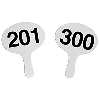 【中古】【輸入品 未使用】201-300 2mmカートンプラス ベターBidders 楕円形オークションパドルセット 1ピースホワイトプラスチックファン(201-300) Q 100 ( ダブルクォーテ