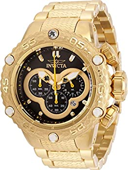 【中古】【輸入品・未使用】Invicta Men's 52mm Subaqua Noma VI Chronograph 18K Gold Plated Black Dial Stainless Steel Bracelet Watch