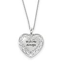 【中古】【輸入品・未使用】ロジウムメッキ スターリングシルバー With Me Always ハートネックレス 18インチ(4)
