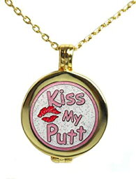 【中古】【輸入品・未使用】ゴールドLive Love Lifeネックレスwith Glitzy Kiss My Puttチャーム