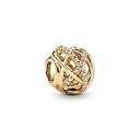 【中古】【輸入品・未使用】Pandora Jewelry 輝く光沢のあるライン キュービックジルコニア チャーム ゴールド 14K