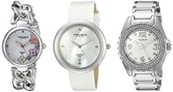 【中古】【輸入品・未使用】Akribos XXIV Women 's ak887ss QuartzダイヤモンドブレスレットとストラップWatchesセット