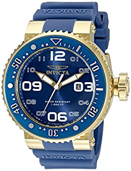 【中古】【輸入品・未使用】INVICTA Pro Diver Men 52mm Stainless Steel + Gold Plated Gold Blue dia..