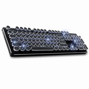 【中古】【輸入品・未使用】ABKO HACKER K850 Mechanical Keyboard Black Standard Keyboard White swi..