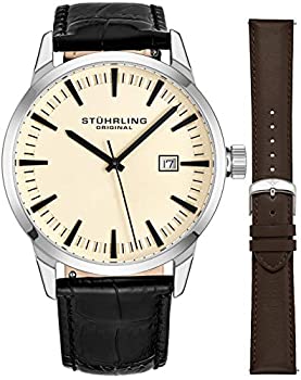 【中古】【輸入品・未使用】Stuhrling OriginalミニマリストドレスWrist Watch for Men、ステンレススチール腕時計 アイボリー 【中古】【輸入品・未使用】Stuhrling OriginalミニマリストドレスWrist Watch for Men、ステンレススチール腕時計 アイボリー